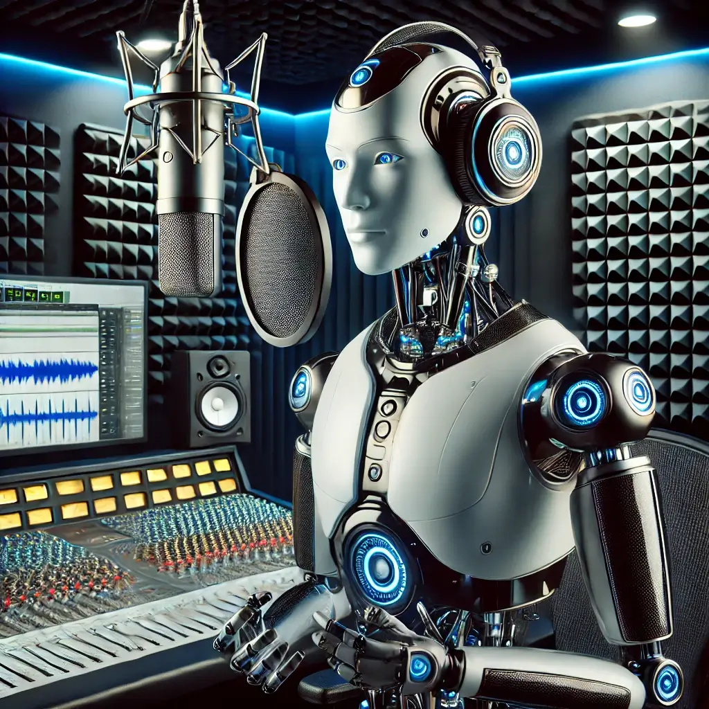 Robot working in a recording studio