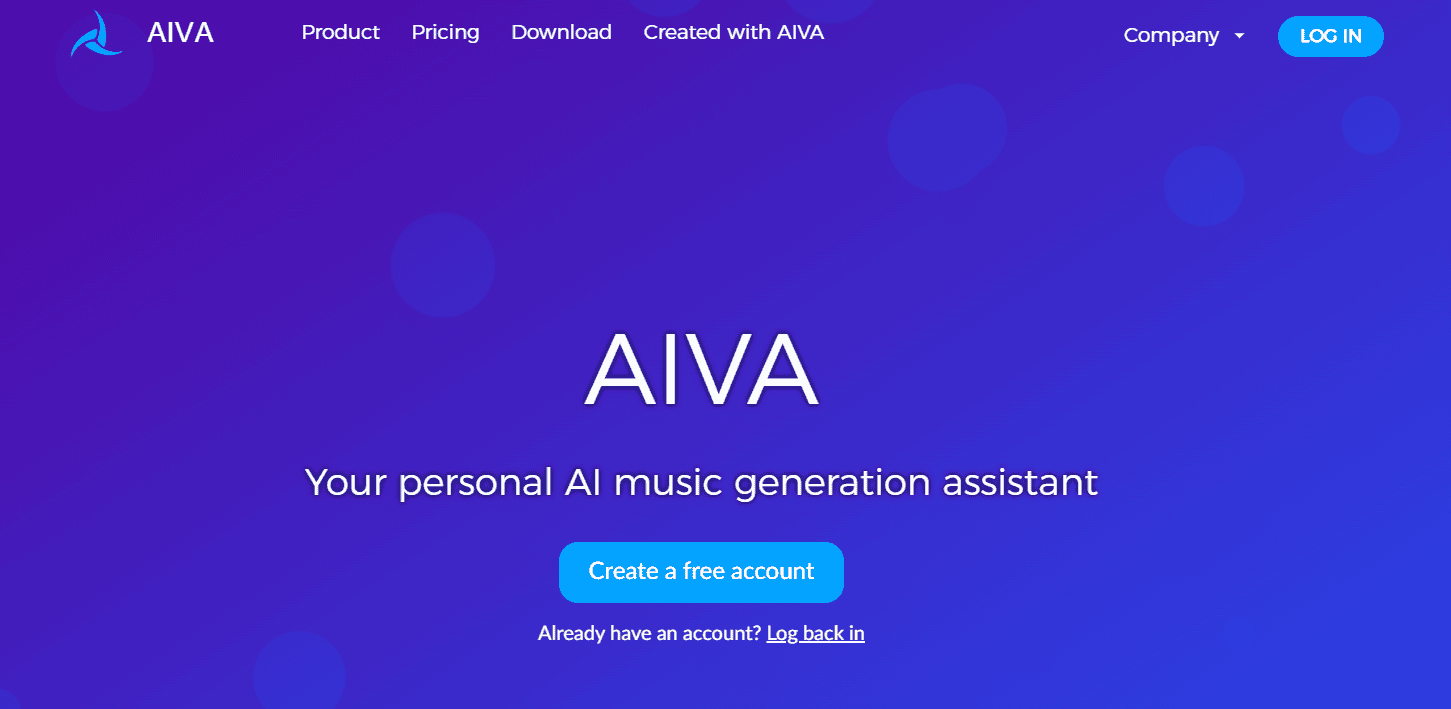 AIVA - homepage